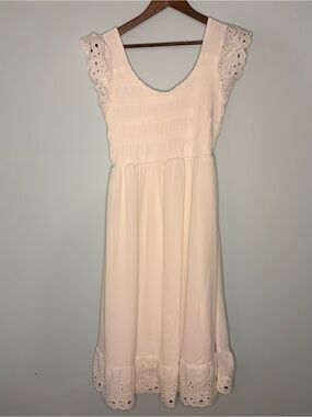 Maurices White Eyelet Midi Dress